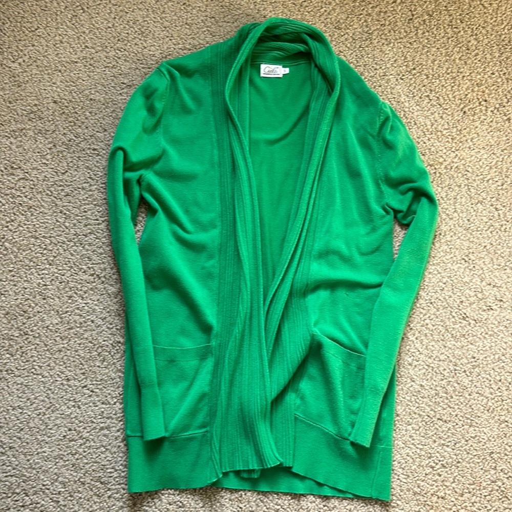 Green cardigan
